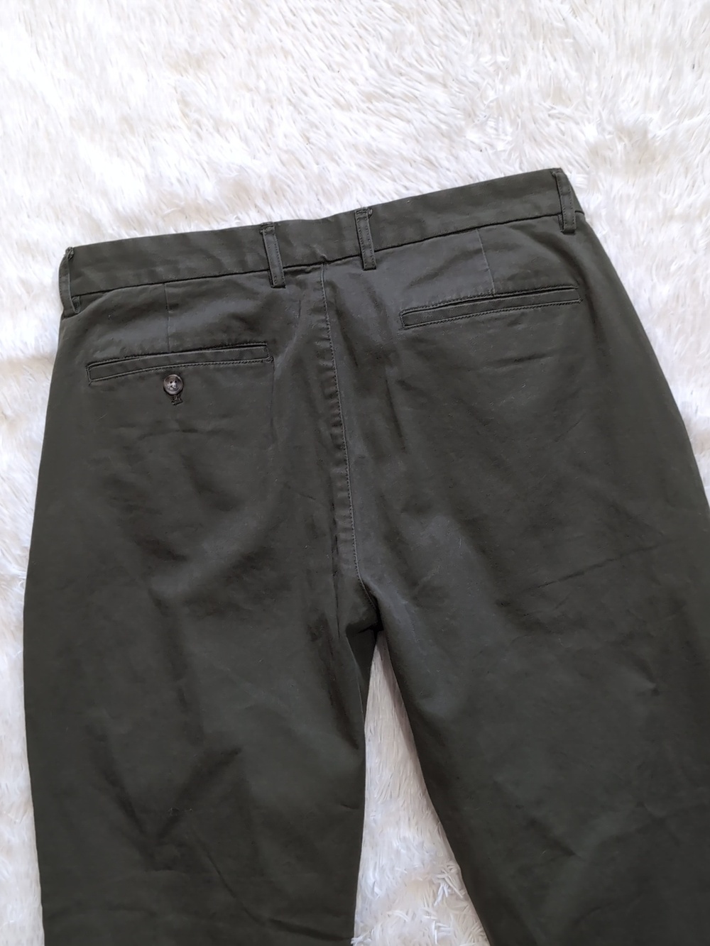Old Navy Olive Green Loose Taper Built-In Flex Chino Ankle Pants Size 33x32 - Picture 9 of 15
